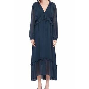 NEW THE KOOPLES women's long sleeved dress in navy